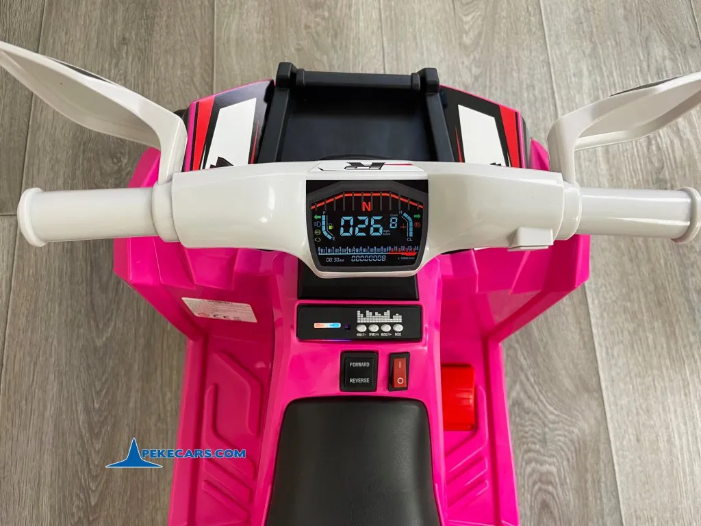 Quad Electrico Racing Speed 6V Rosa con Remolque mandos