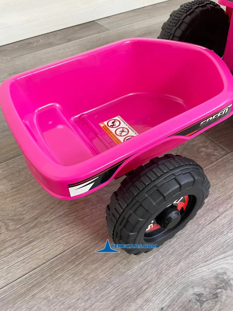 Quad Electrico Racing Speed 6V Rosa con Remolque detalle remolque