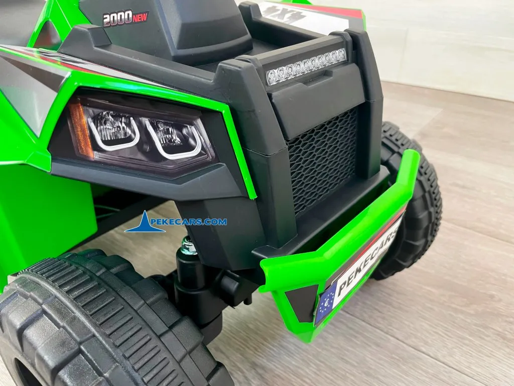 Quad Electrico Racing Speed 6V Verde con Remolque luces frontales