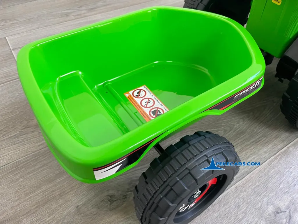 Quad Electrico Racing Speed 6V Verde con Remolque detalle vista remolque