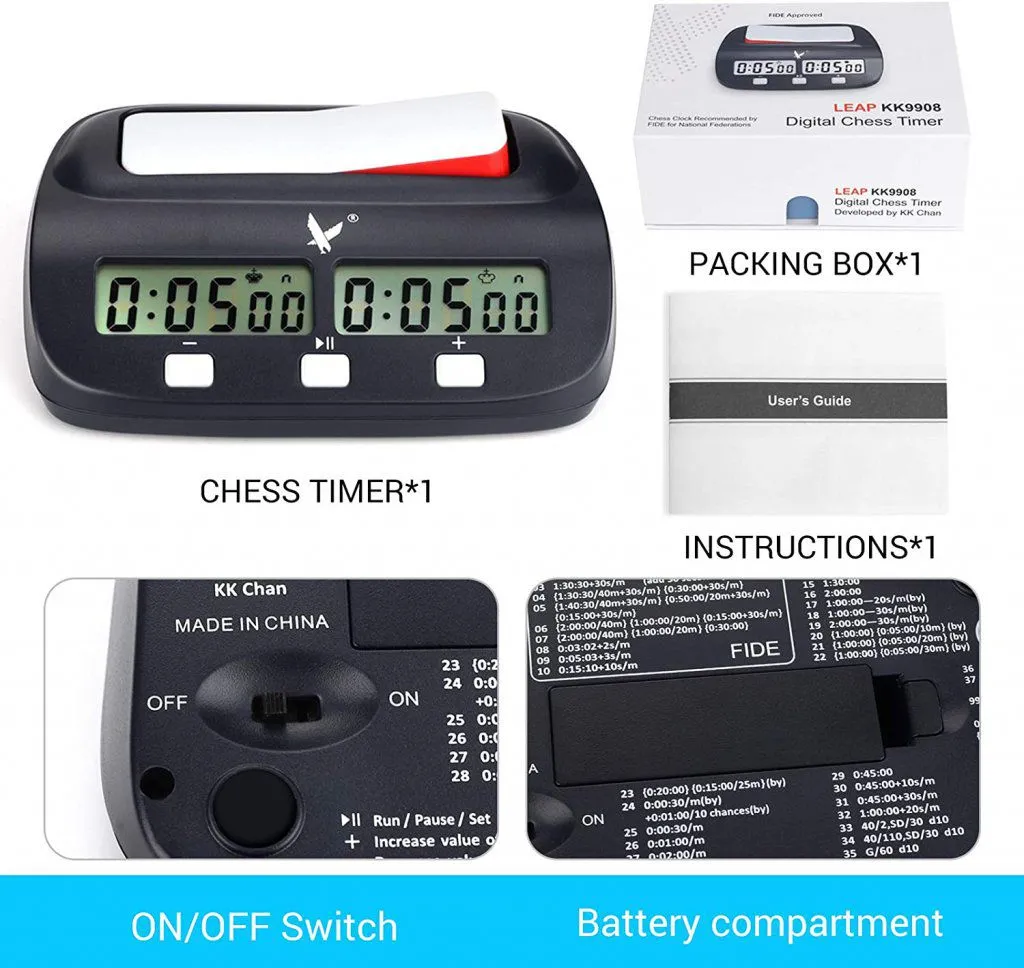 Reloj Digital de ajedrez Oficial FIDE - contenido