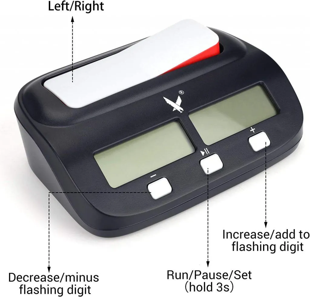 Reloj Digital de ajedrez Oficial FIDE - caracteristicas botones