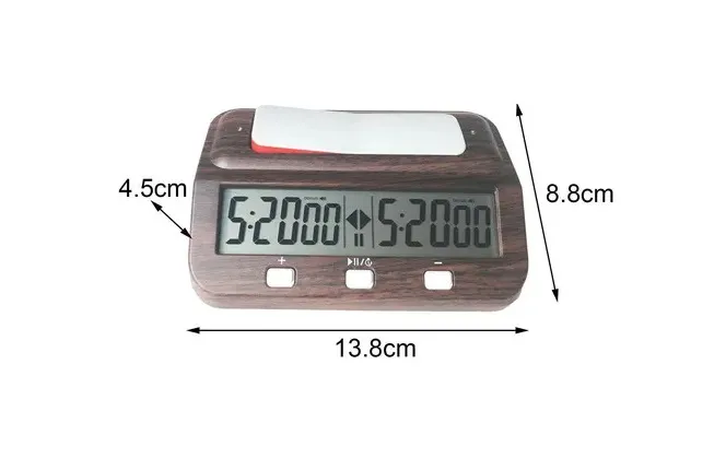 Reloj Digital de ajedrez Inforchess imitación madera - Medidas