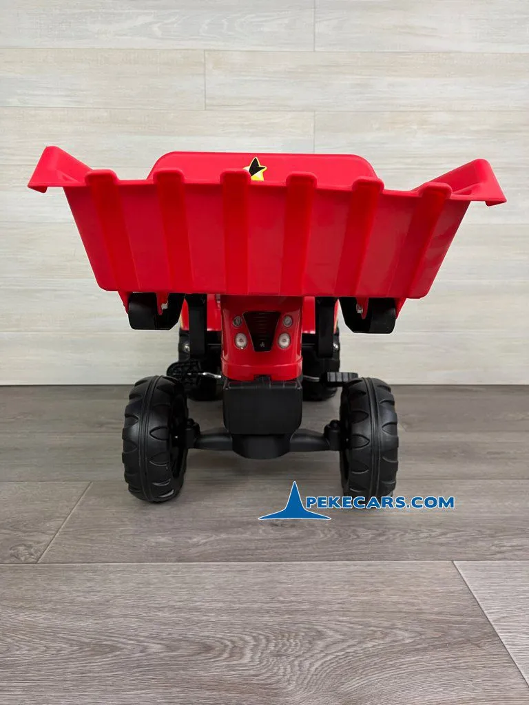 Tractor a pedales para niños con pala remolque y excavadora