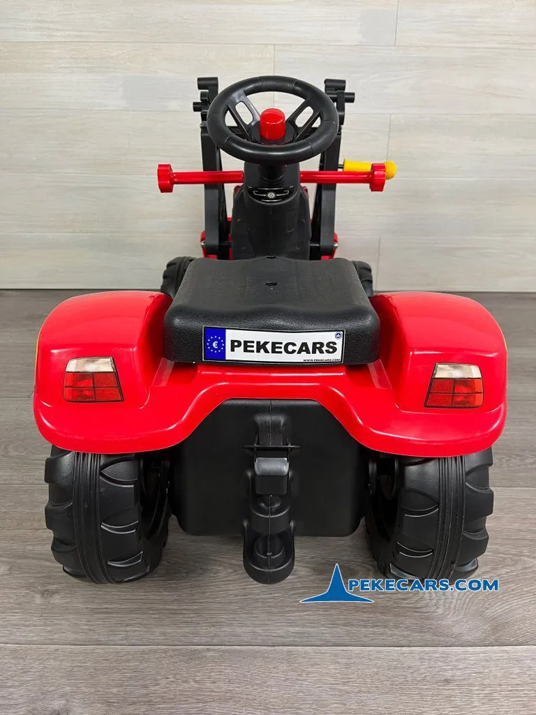 Tractor a pedales para niños con pala remolque y excavadora