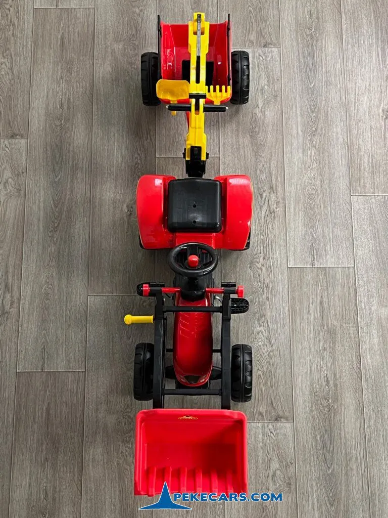 Tractor a pedales infantil con pala remolque y excavadora