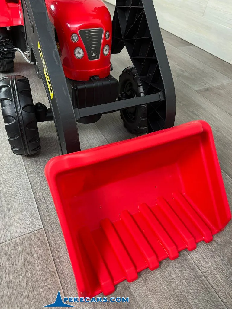 Tractor a pedales para niños con pala remolque y excavadora