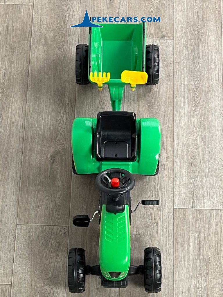 Tractor a pedales 3001 con remolque vista desde arriba