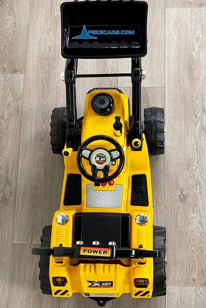 TRACTOR ELÉCTRICO PALA EXCAVADORA DELANTERA 12V 2.4G S/H SPEED CAT STYLE detalle arriba