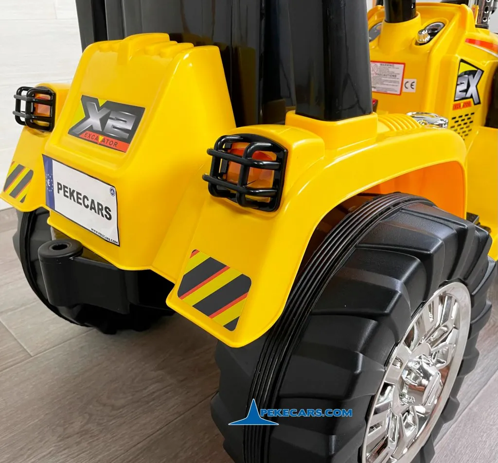 TRACTOR ELÉCTRICO PALA EXCAVADORA DELANTERA 12V 2.4G S/H SPEED CAT STYLE luces traseras