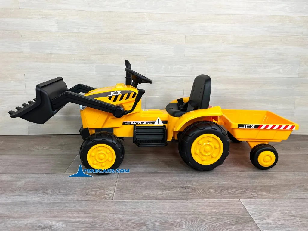 Tractor Electrico Peketrac 3100 12V 2.4G Amarillo vista lateral