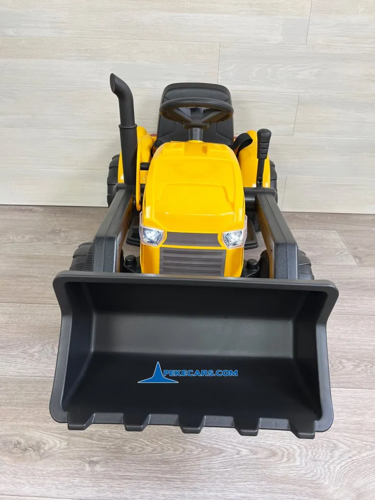 Tractor Electrico Peketrac 3100 12V 2.4G Amarillo vista frontal