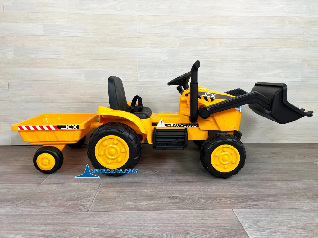 Tractor Electrico Peketrac 3100 12V 2.4G Amarillo detalle izquierda