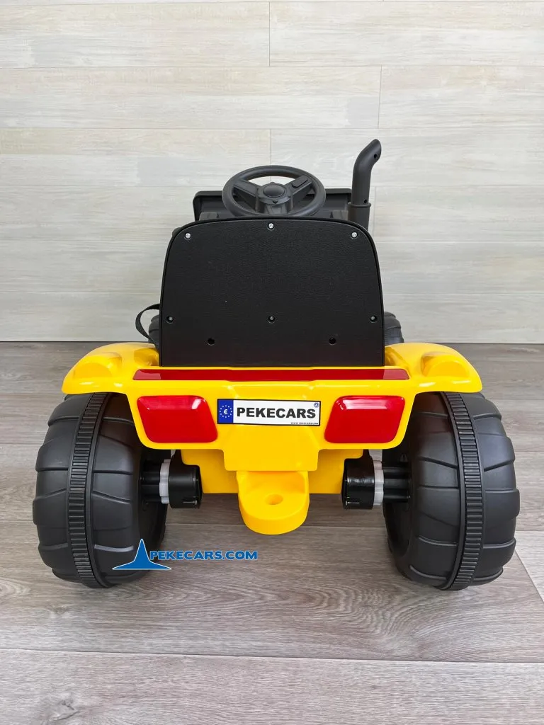 Tractor Electrico Peketrac 3100 12V 2.4G Amarillo vista trasera
