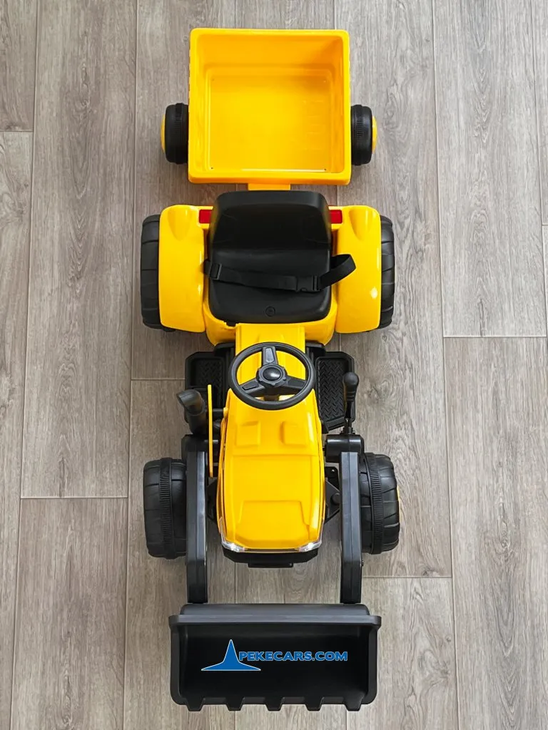 Tractor Electrico Peketrac 3100 12V 2.4G Amarillo vista arriba