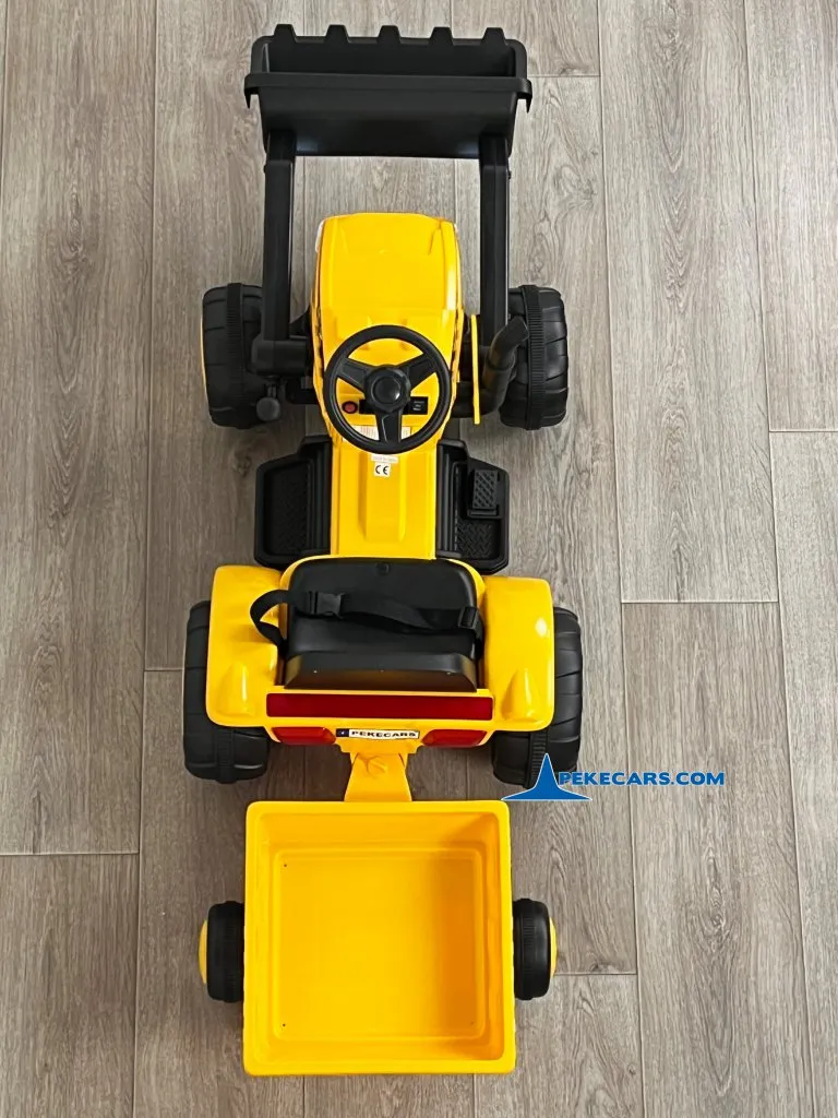 Tractor Electrico Peketrac 3100 12V 2.4G Amarillo detalle arriba