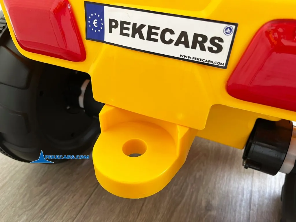 Tractor Electrico Peketrac 3100 12V 2.4G Amarillo enganche remolque