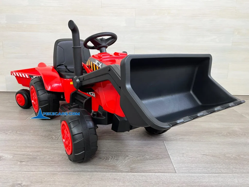 Tractor Electrico Peketrac 3100 12V 2.4G Rojo vista izquierda