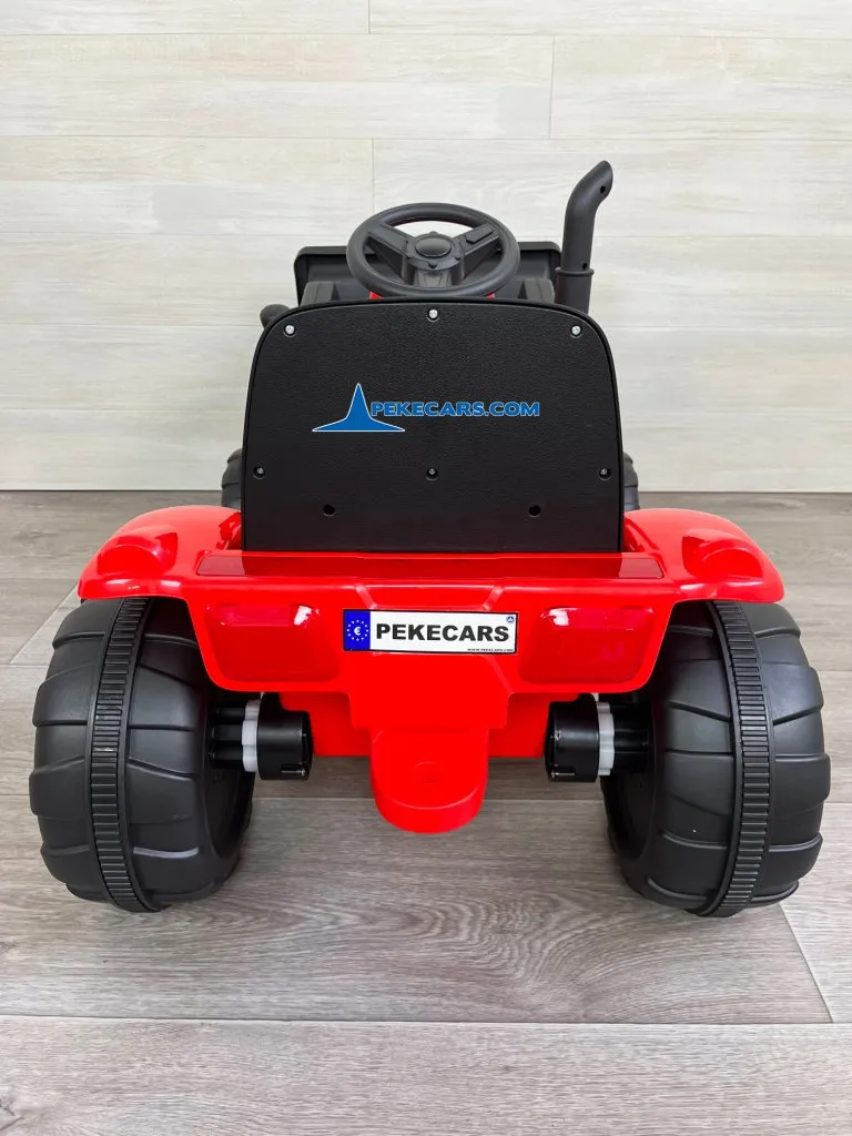 Tractor Electrico Peketrac 3100 12V 2.4G Rojo vista trasera