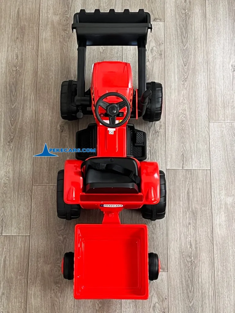 Tractor Electrico Peketrac 3100 12V 2.4G Rojo vista arriba