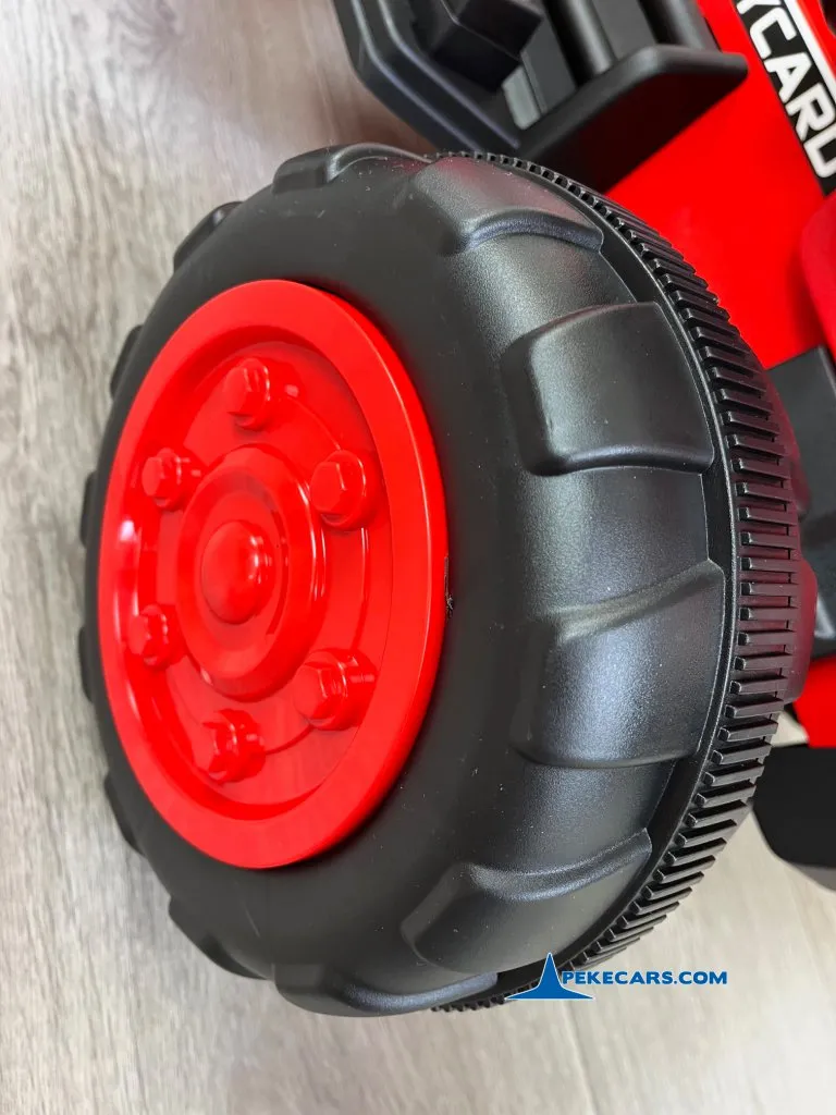 Tractor Electrico Peketrac 3100 12V 2.4G Rojo ruedas