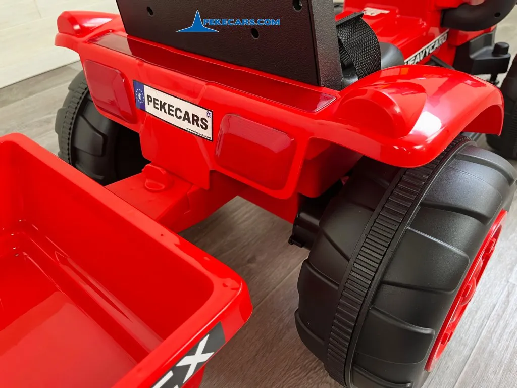 Tractor Electrico Peketrac 3100 12V 2.4G RojoTractor Electrico Peketrac 3100 12V 2.4G Rojo conexion remolque