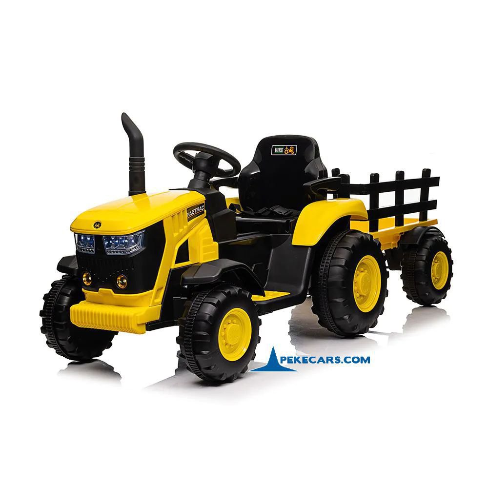 Tractor Eléctrico 4200 12V 2.4G Amarillo con Remolque