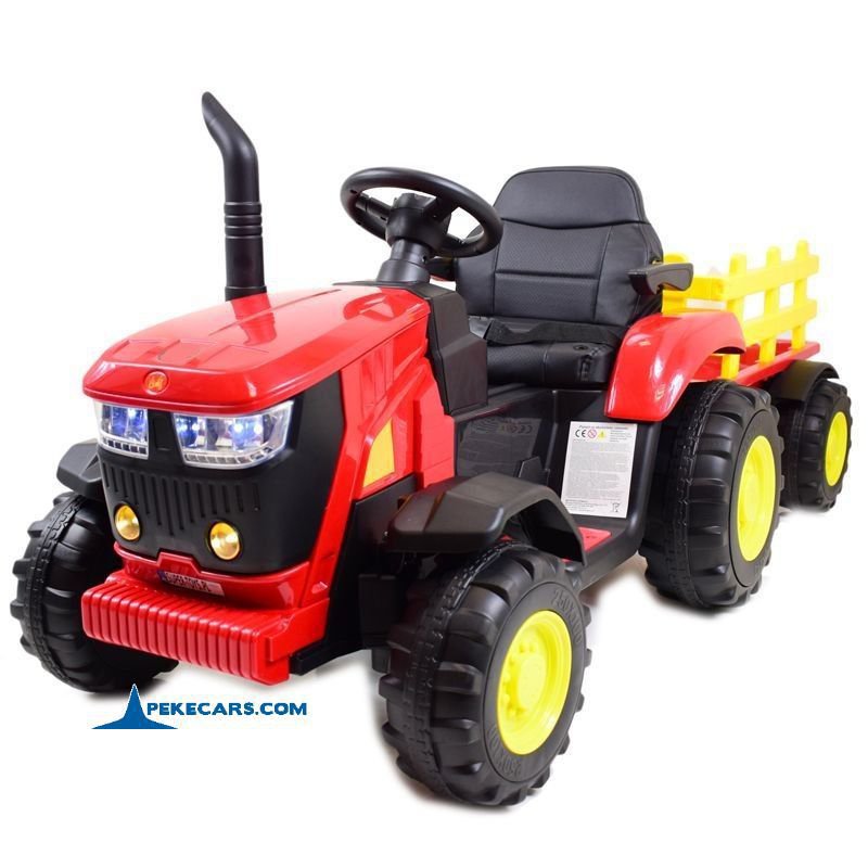 Tractor Eléctrico 4200 12V 2.4G Rojo con Remolque