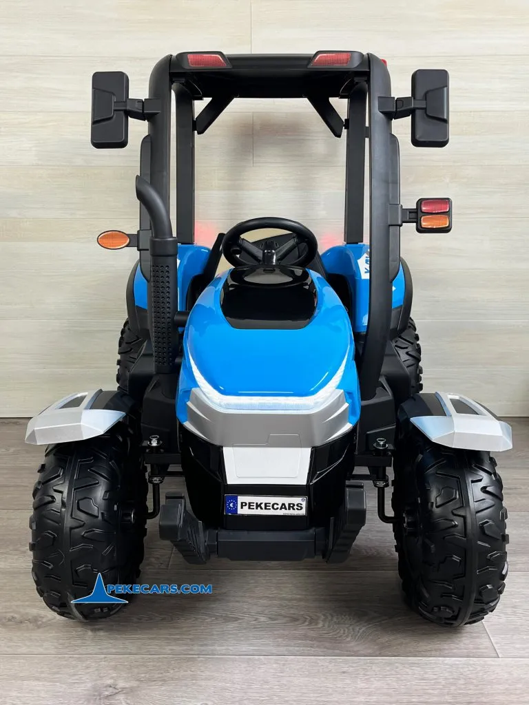 Tractor Electrico Peketrac 5200 con Remolque 2.4G 24V Azul vista trasera