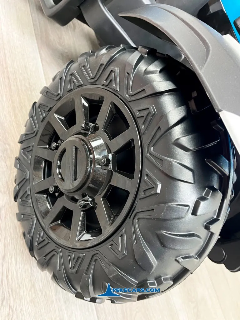 Tractor Electrico Peketrac 5200 con Remolque 2.4G 24V Azul ruedas