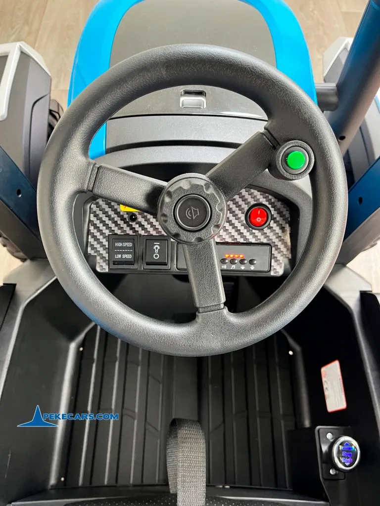 Tractor Electrico Peketrac 5200 con Remolque 2.4G 24V Azul volante