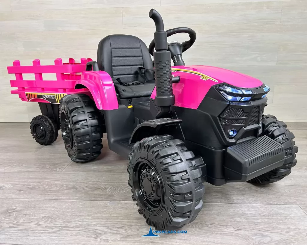 tractores infantiles peketrac 6100 24v rosa