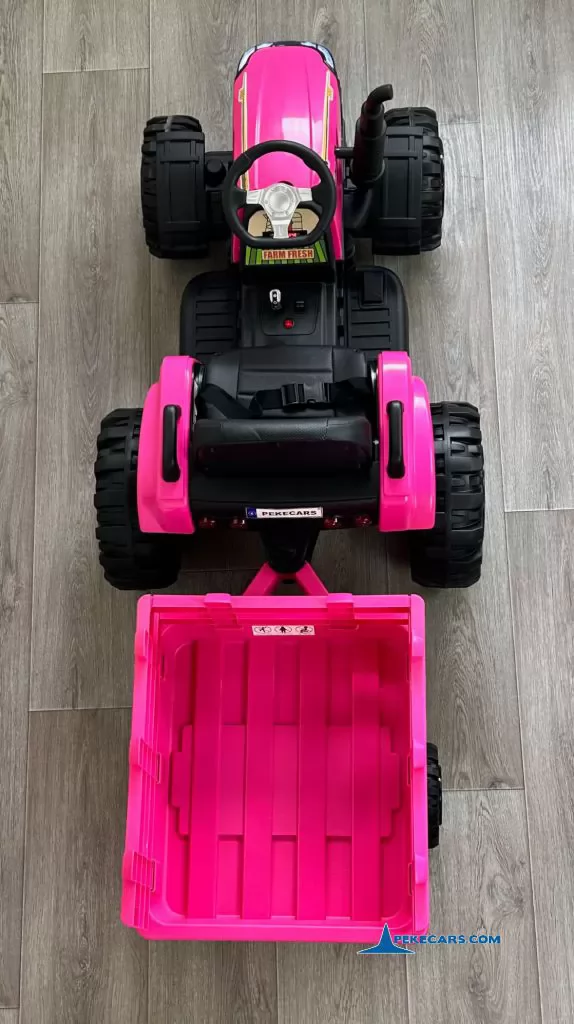 tractores infantiles peketrac 6100 24v rosa