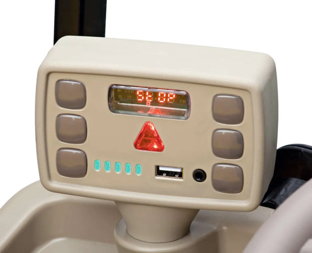 Tractor Eléctrico Infantil John Deere Dual Force 2 Plazas 12V - consola multifuncion