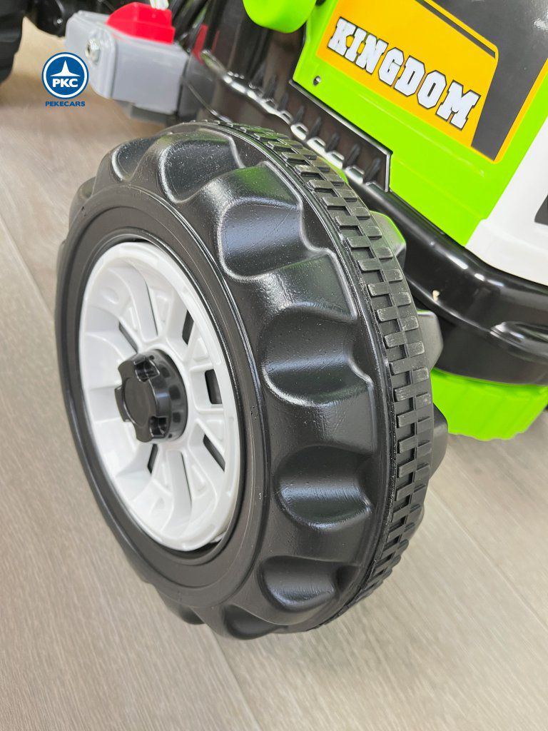 Tractor electrico para niños verde claas style con pala delantera