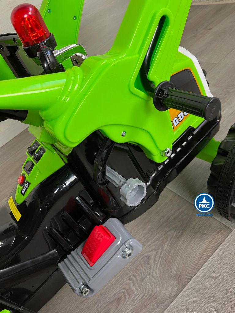 Tractor a batería claas style verde con pala delantera