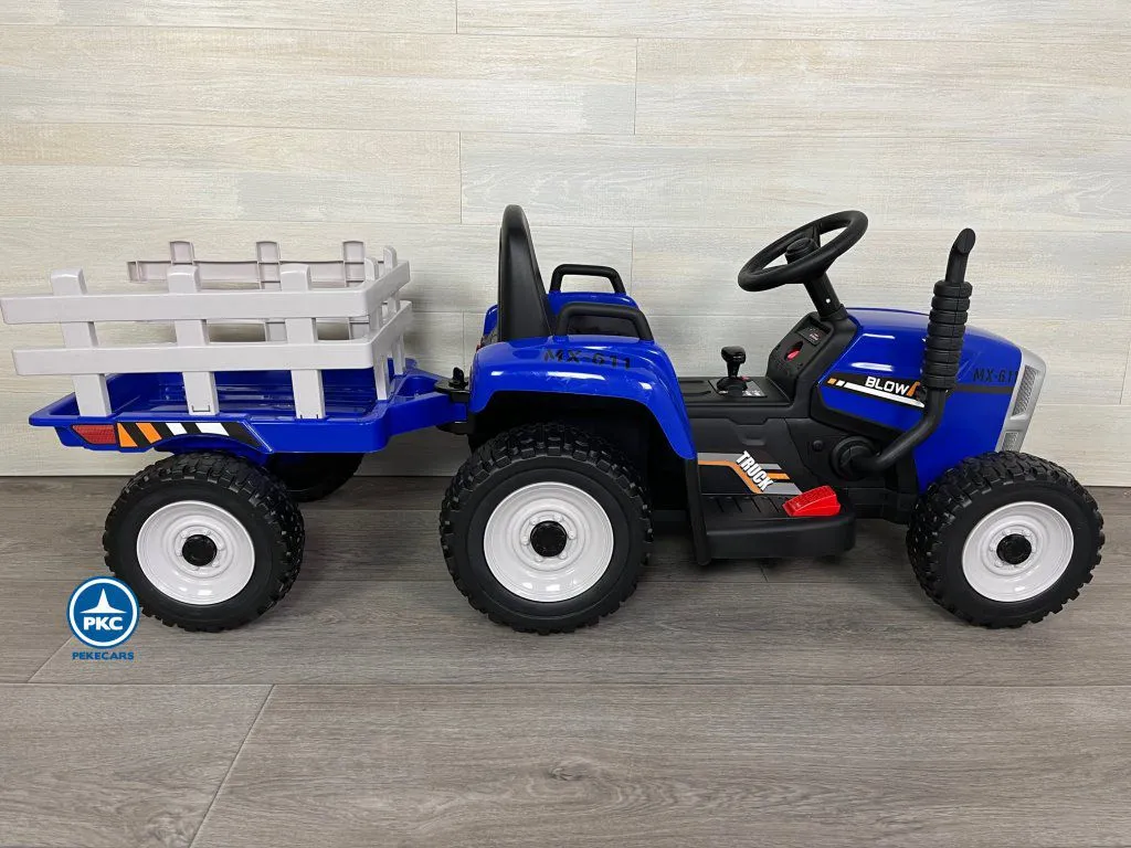 tractor a bateria para niños Peketrac 5100 12V Azul
