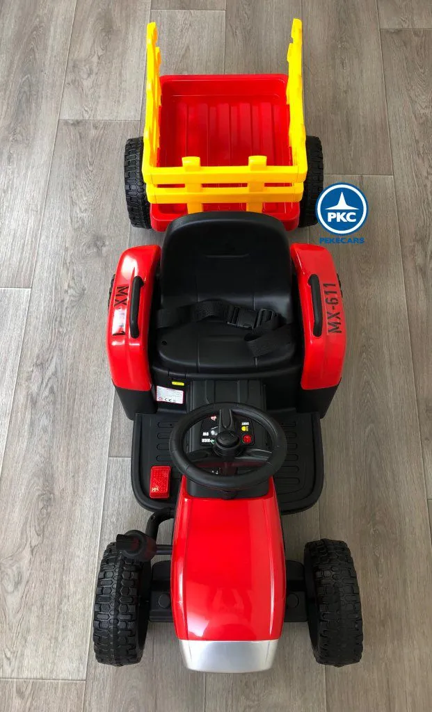 Tractor Eléctrico Peketrac 5100 12V Rojo vista aérea