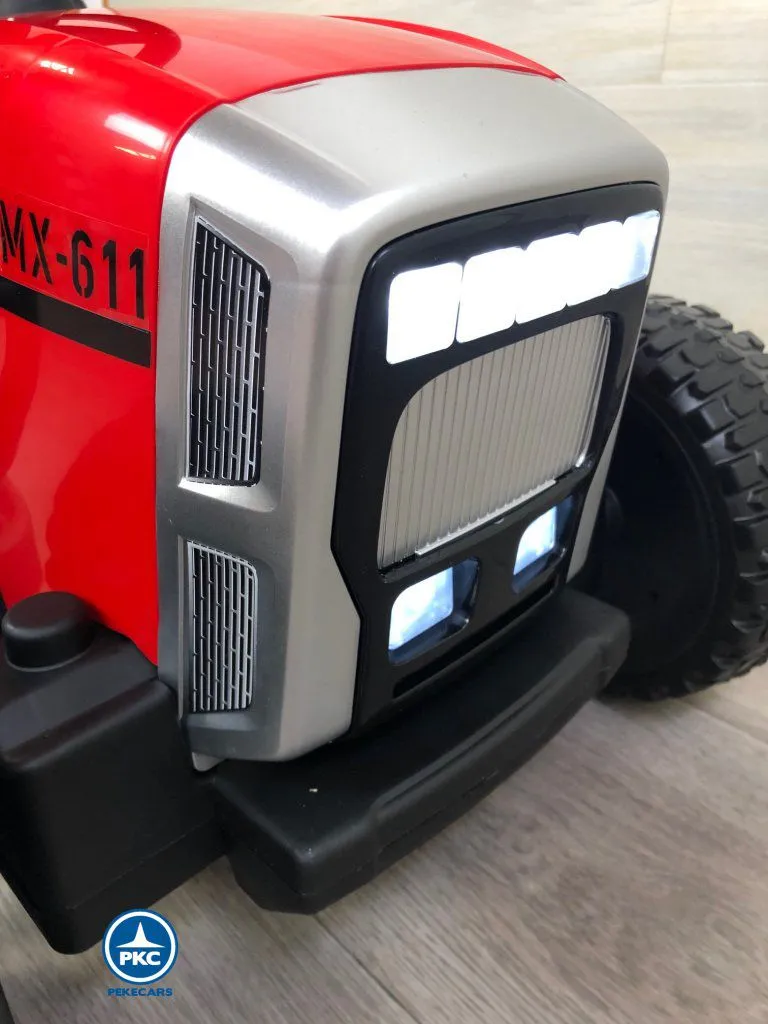 Tractor Eléctrico Peketrac 5100 12V Rojo luces delanteras