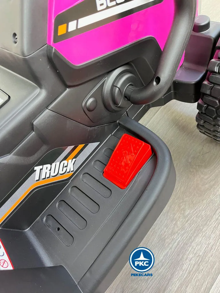 Tractor eléctrico infantil Peketrac 5100 12V Rosa pedal acelerador