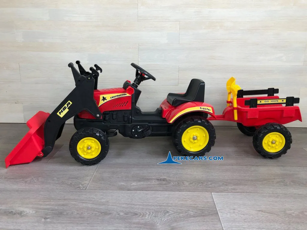 Tractor a pedales 3005 con remolque y pala delantera