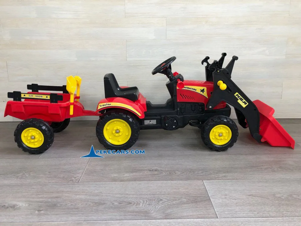 Tractor a pedales 3005 con remolque y pala delantera