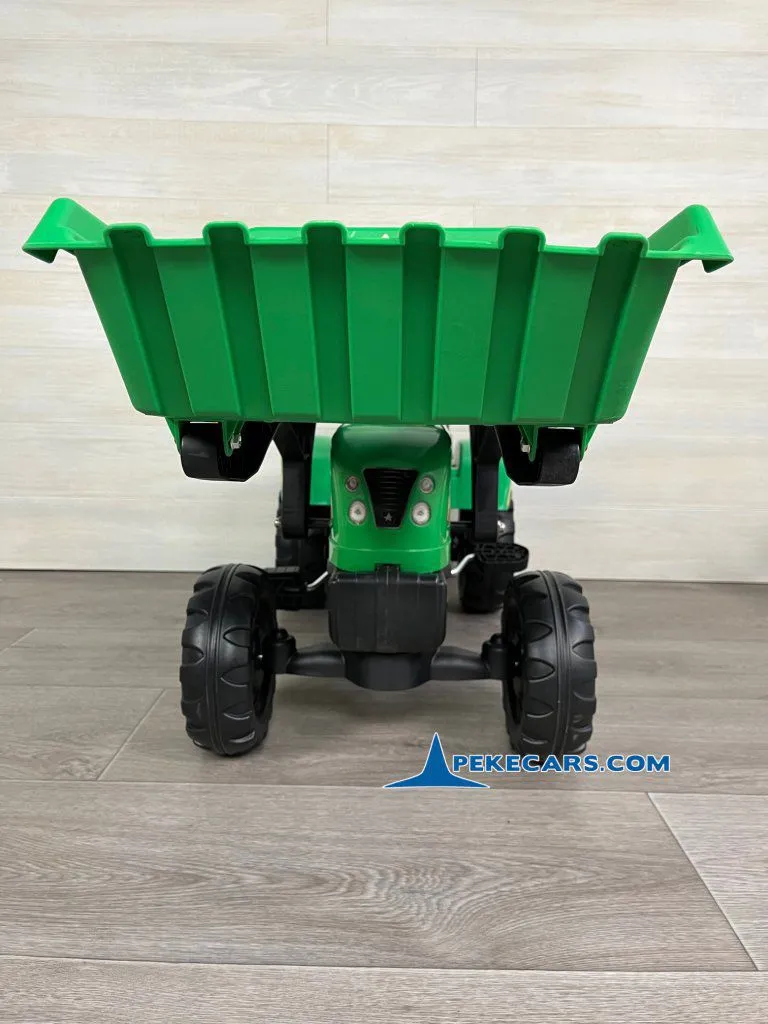 Tractor a pedales infantil Verde con Remolque y Pala frontal