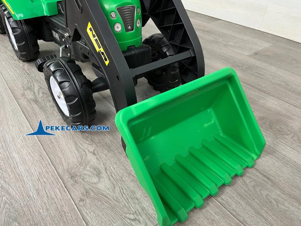 Tractor a pedales Verde con Remolque y Pala