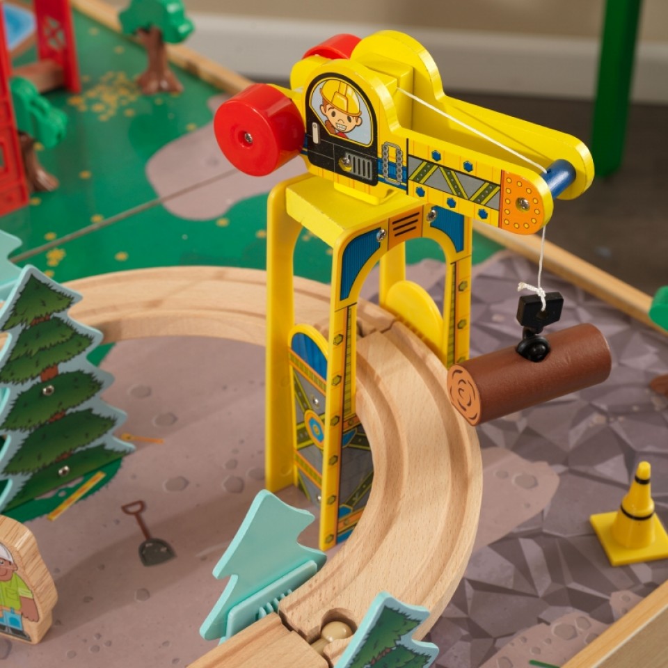 kidkraft set de trenes con mesa estacion y cascada natural 18001-14