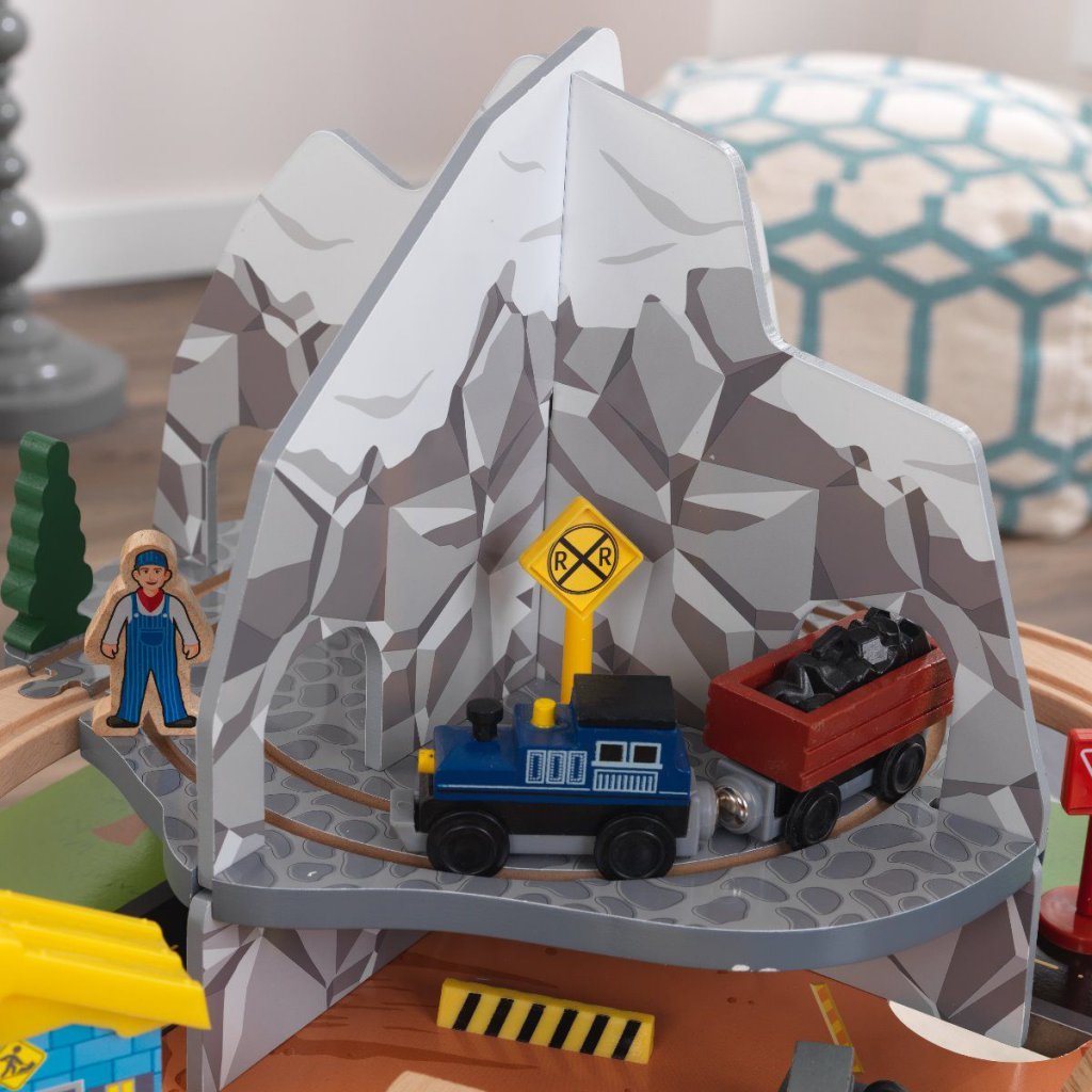 Set Tren de las Montaña Rocosa con mesa - zoom montaña