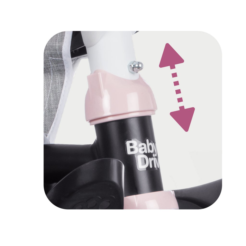 Triciclo Baby Driver Confort Rosa - bloqueo manillar